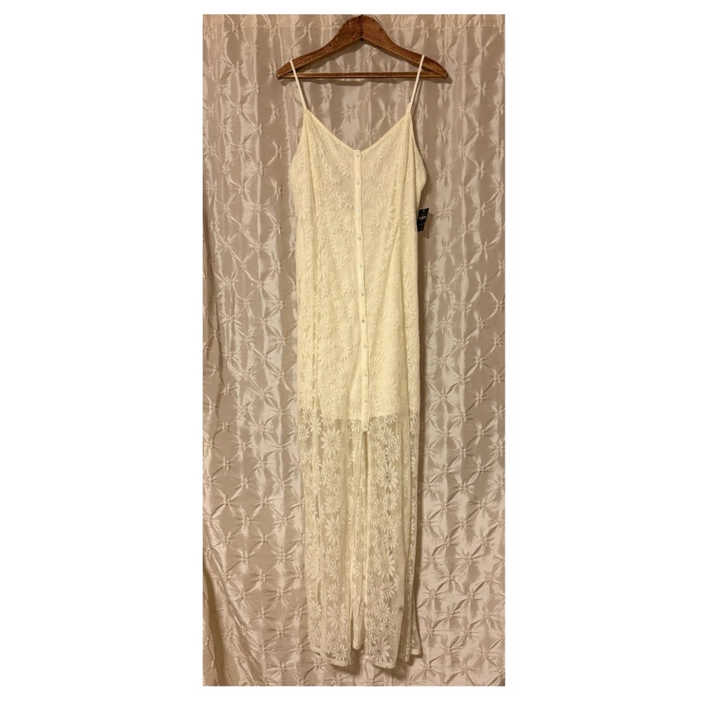 Hollister Cream Lace Maxi Slip Dress